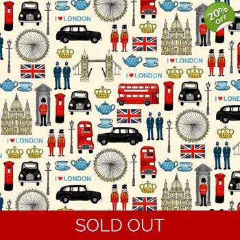 REMNANT - Makower - London Revival - London Icons - 57cm